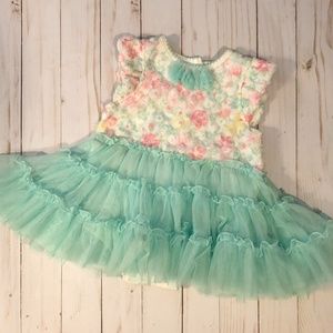 [Little Me] Floral/Blue Dress 12 Months